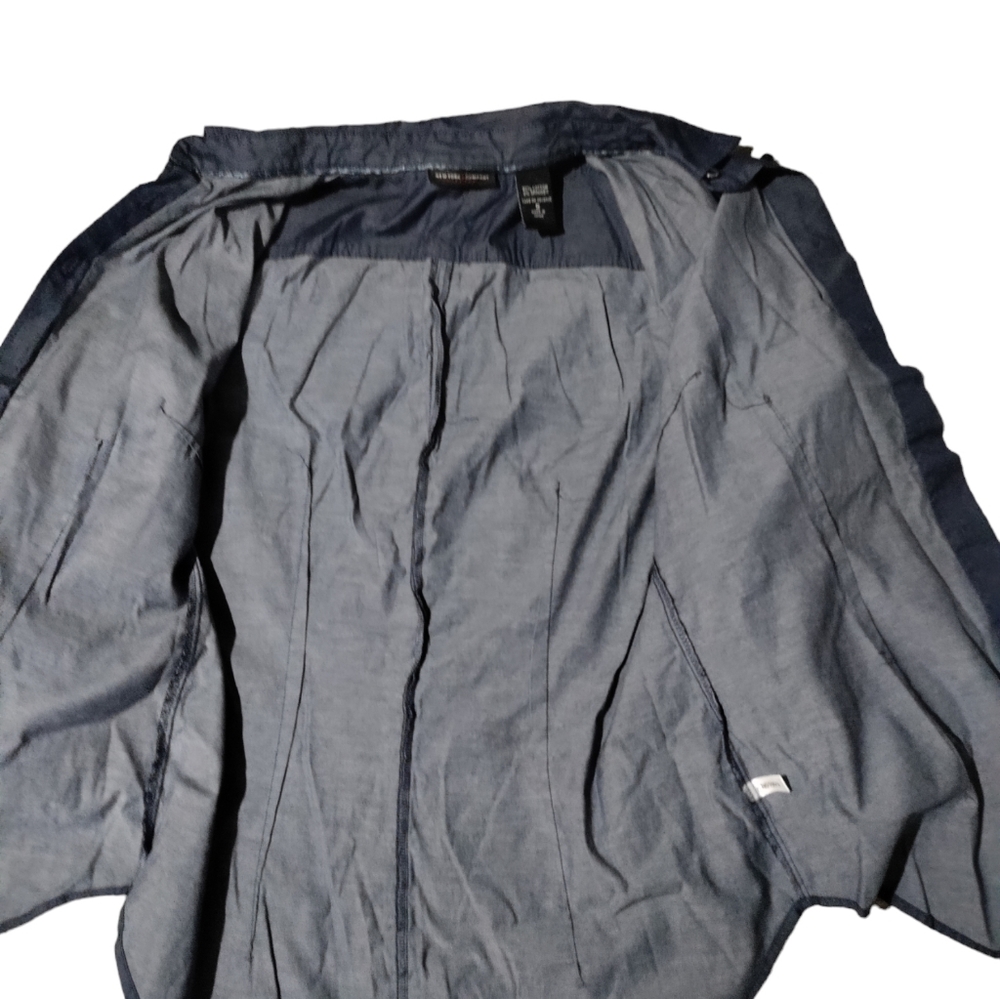 New York & Co Grey button up long sleeve blouse size S - Picture 5 of 8